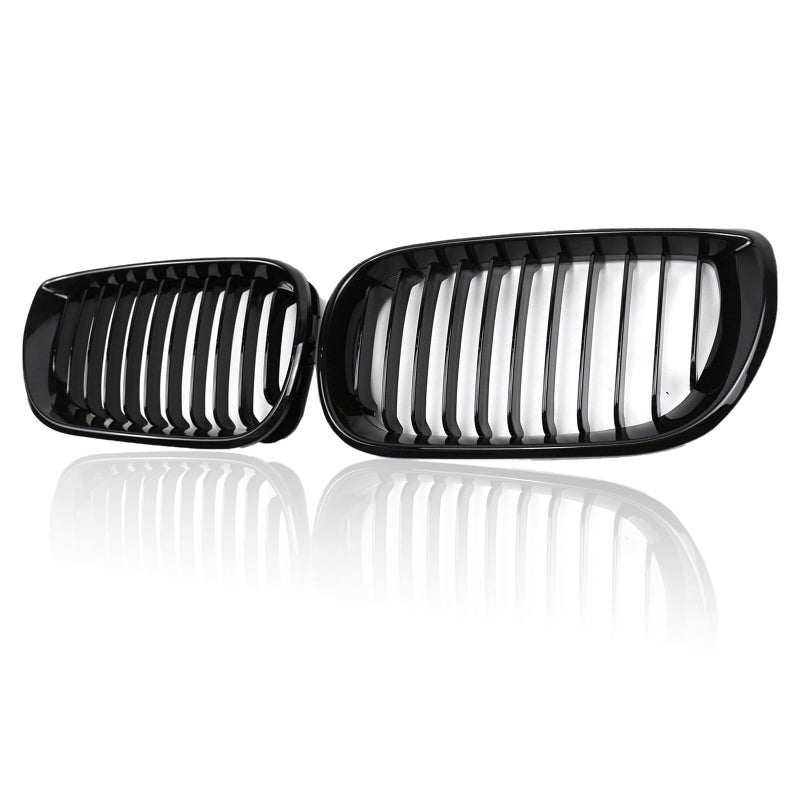 venveal E46 Grille-Front Kidney Grille Compatible with B-M-W 2002-2005 4 door 4D 3 Series 320i 325i 330i 325xi 330xi Car Front Bumper Grille Gloss for 51137042961/51137042962 (Black) - Image 1